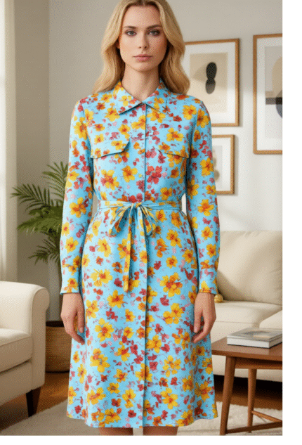 PATRON DE COUTURE ROBE CHEMISE MIDI FORMAT PDF&HPGL ref/ROB517